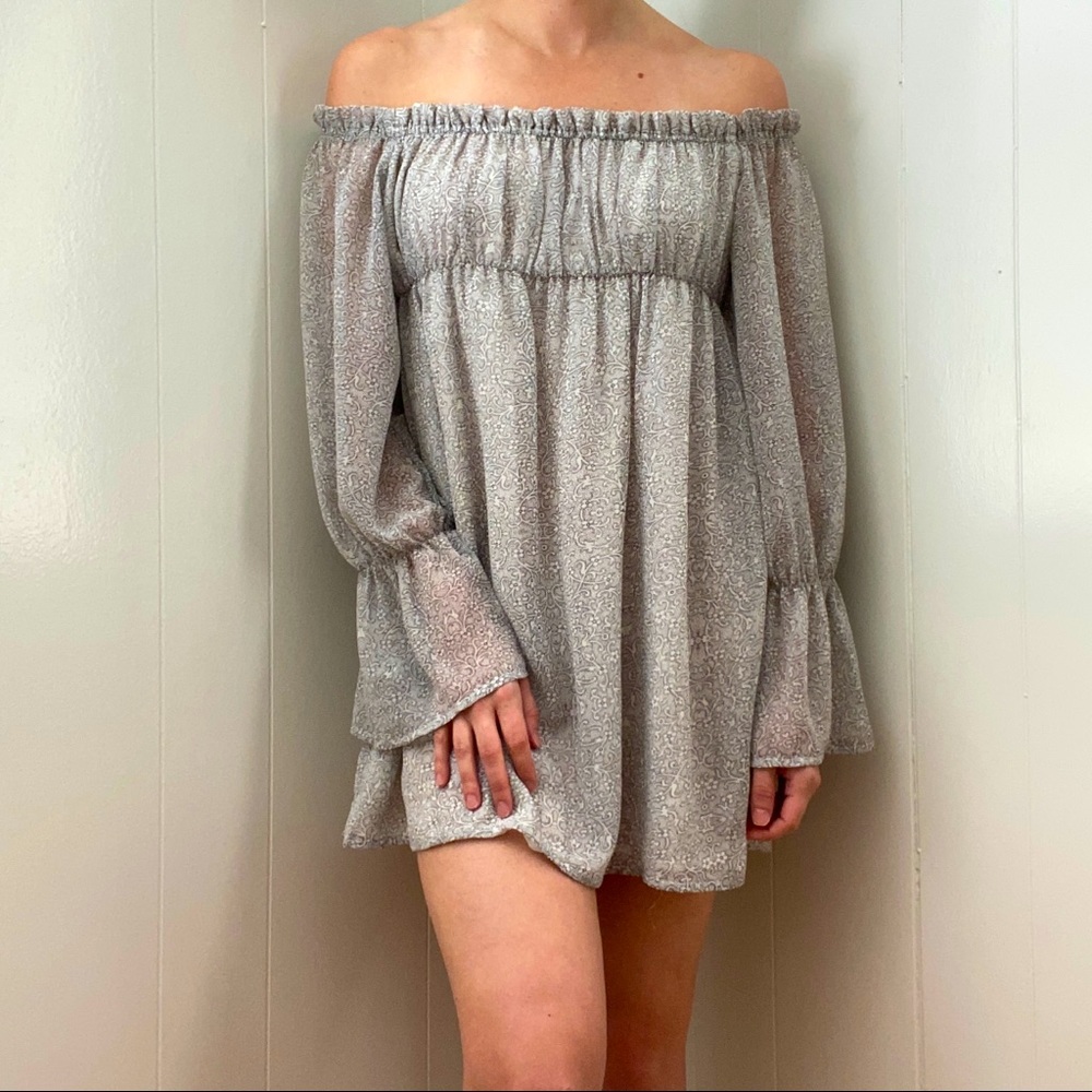 Olivaceous Off The Shoulder Prairie Dress